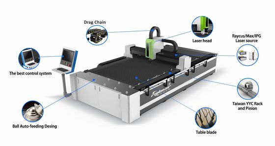Raytools Cabeza láser 1000W 1500W 3000W Máquina de corte por láser de fibra para chapa de metal