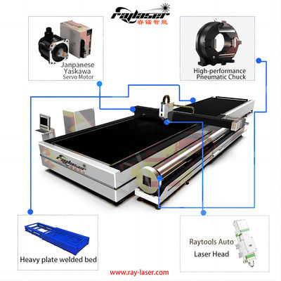 Máquina de corte de fibra de aluminio con cortador rotativo de tubo de metal cortado con láser de bajo mantenimiento
